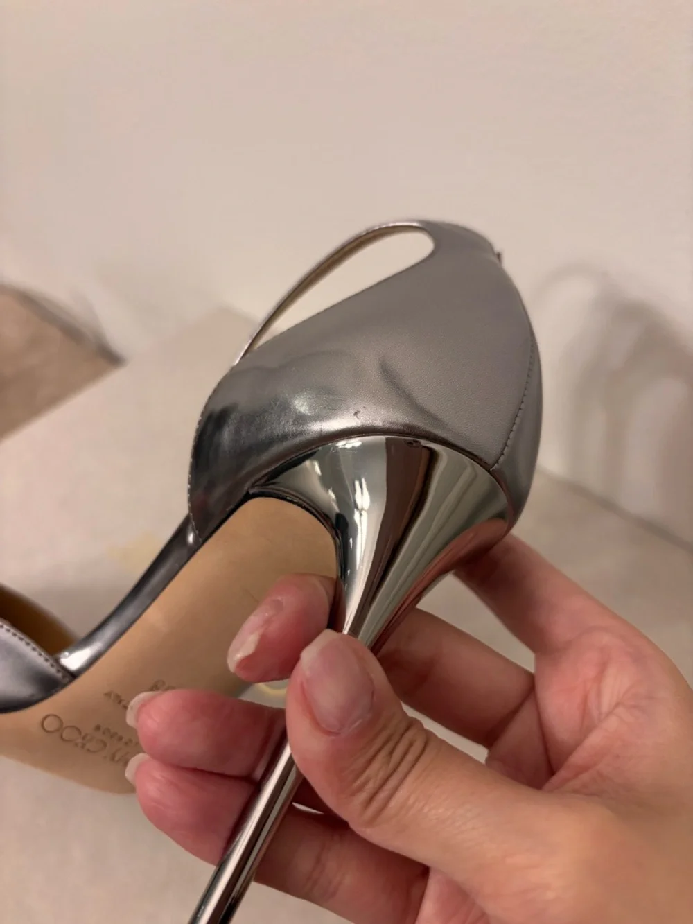AUTHENTIC Jimmy Choo Lucy 100 colour Steel D’orsay - Picture 11 of 16